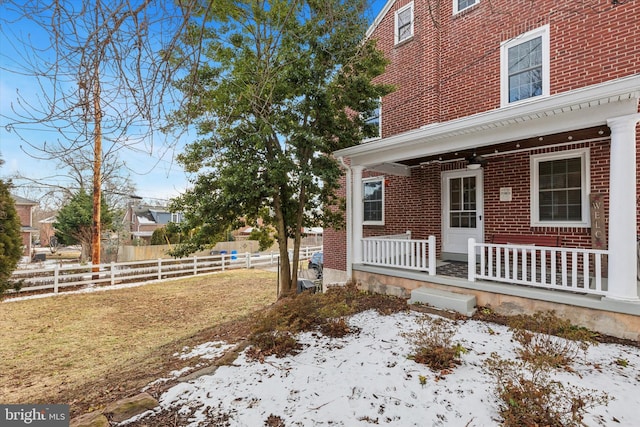 exterior space with covered porch