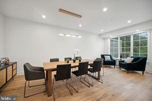 dining room featuring light wood-type flooring