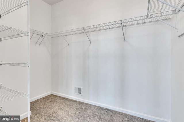 spacious closet with carpet and visible vents