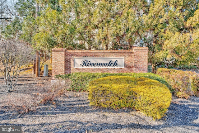 view of community sign