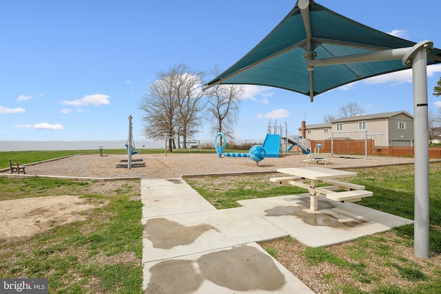 view of community jungle gym