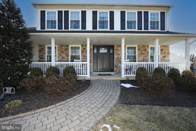 view of front of property with a porch