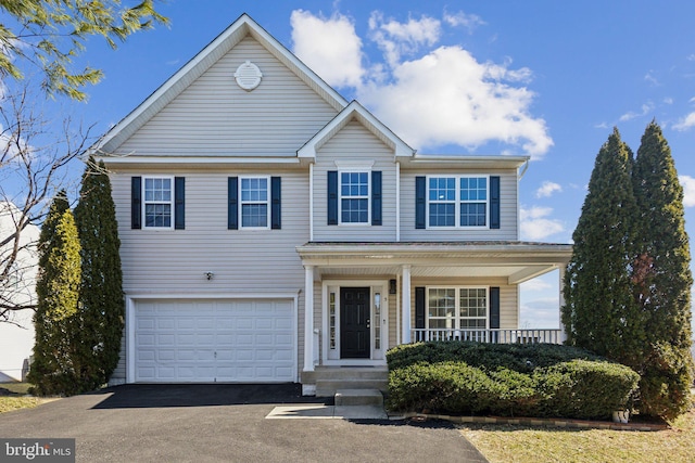 view of property with a garage