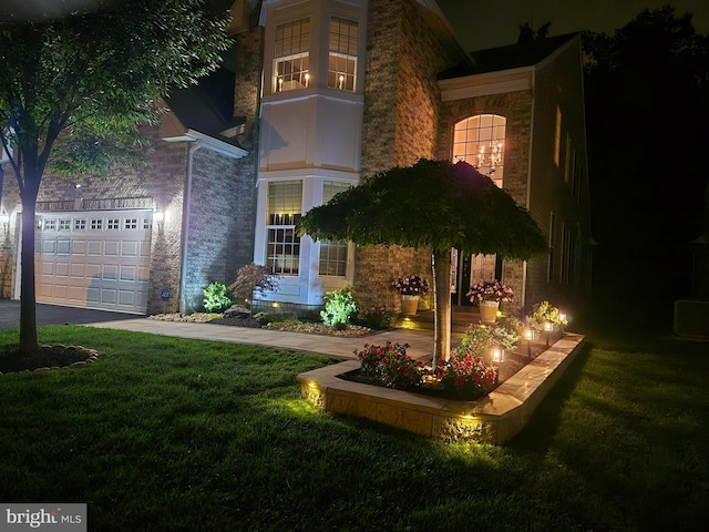 exterior space featuring a garage