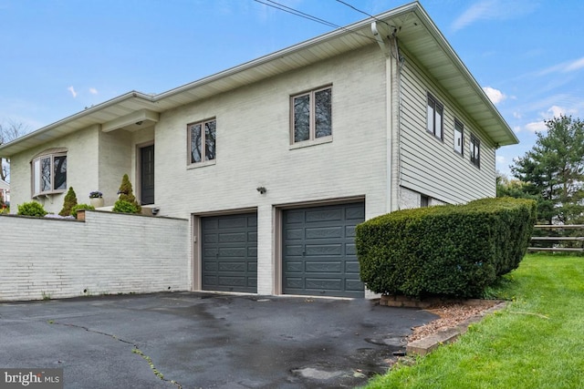 exterior space featuring a garage