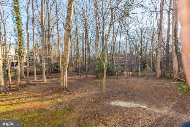 view of yard featuring fence