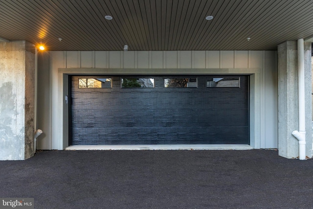 view of garage