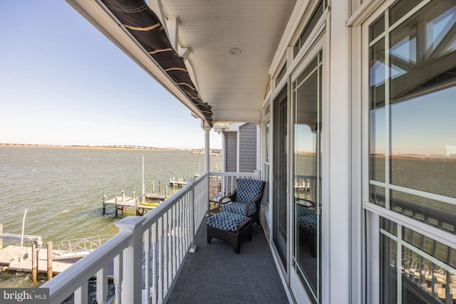 balcony with a water view