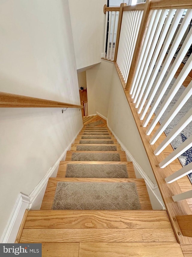 staircase with baseboards