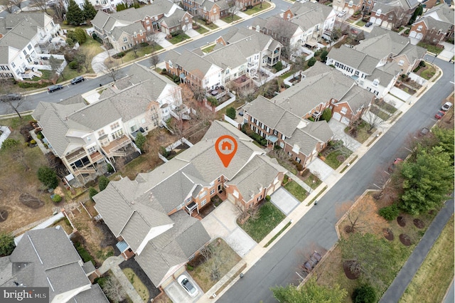 aerial view with a residential view