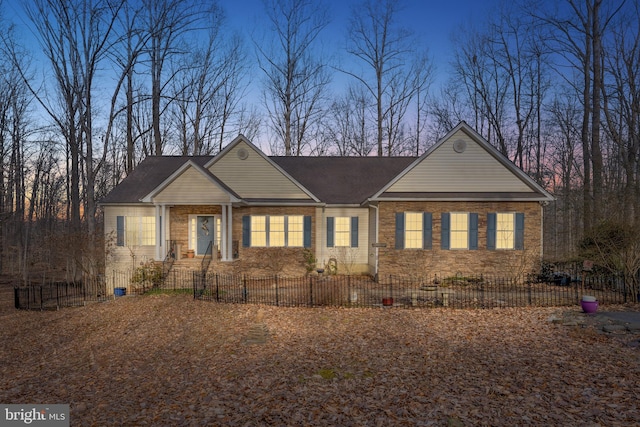 view of ranch-style house