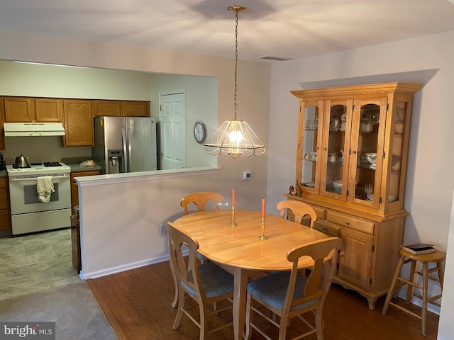 view of dining area