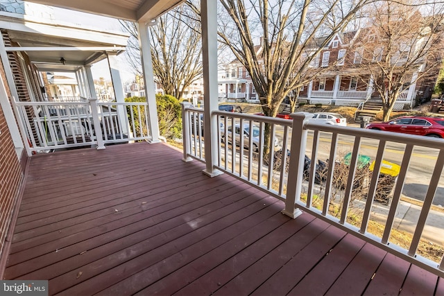 deck featuring a residential view