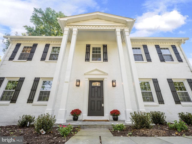 view of greek revival inspired property