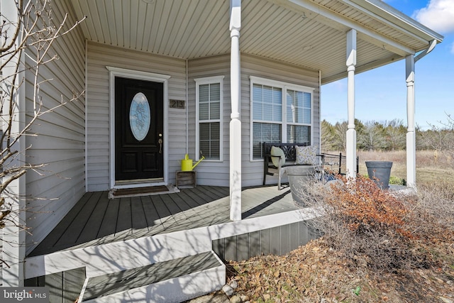 property entrance with a porch