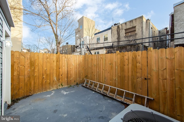 view of patio featuring central AC unit