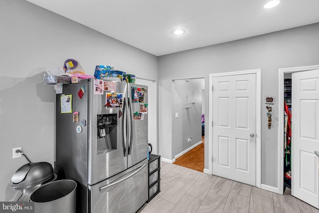 15 White St, Paterson, NJ 07522 - kitchen featuring stainless steel refrigerator with ice dispenser