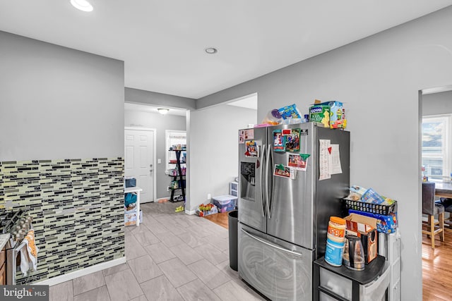 15 White St, Paterson, NJ 07522 - kitchen with stainless steel fridge with ice dispenser