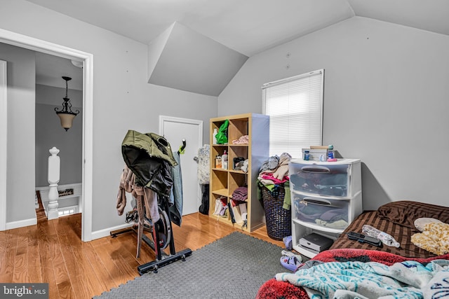 15 White St, Paterson, NJ 07522 - bedroom featuring vaulted ceiling and hardwood / wood-style floors