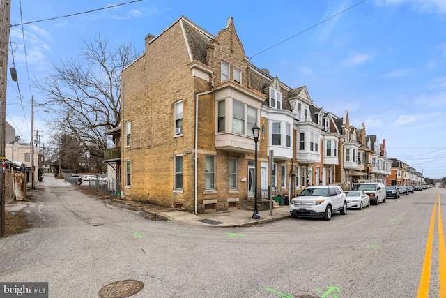 view of building exterior featuring a residential view