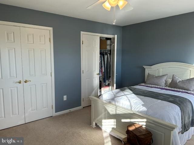 1868 Roberta Dr, Chester, MD 21619 - bedroom featuring light carpet and ceiling fan