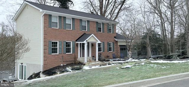 view of snow covered facade