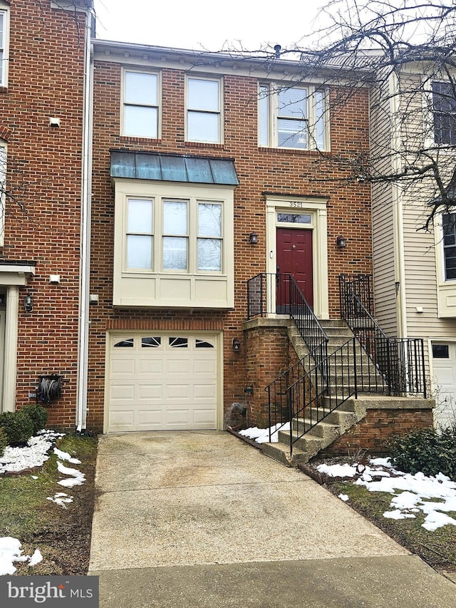 view of property featuring a garage