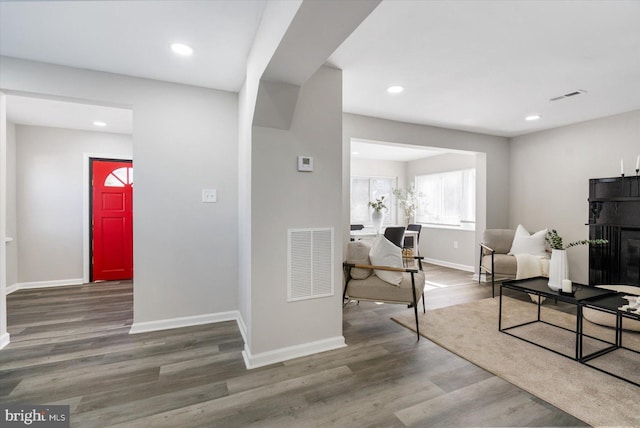 living room featuring hardwood / wood-style floors