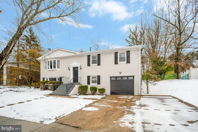 bi-level home with a garage