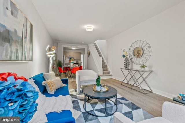 living room featuring hardwood / wood-style floors