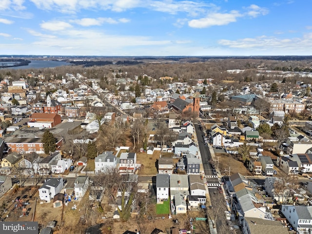 drone / aerial view with a residential view