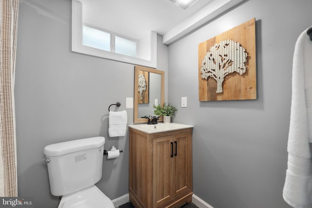 507 Janneys Ln, Alexandria, VA 22302 - bathroom with toilet, vanity, and baseboards