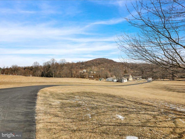 view of road featuring a mountain view