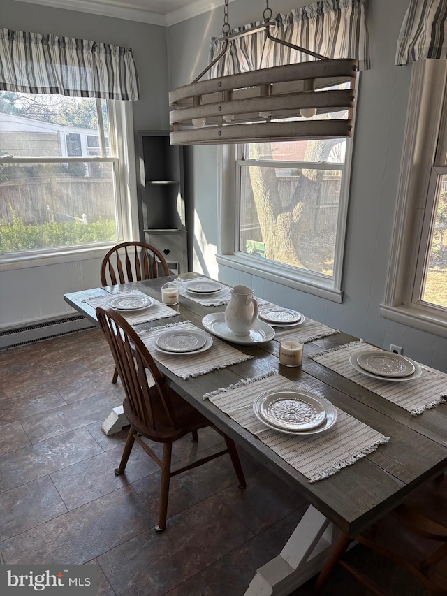 dining room with stone finish flooring