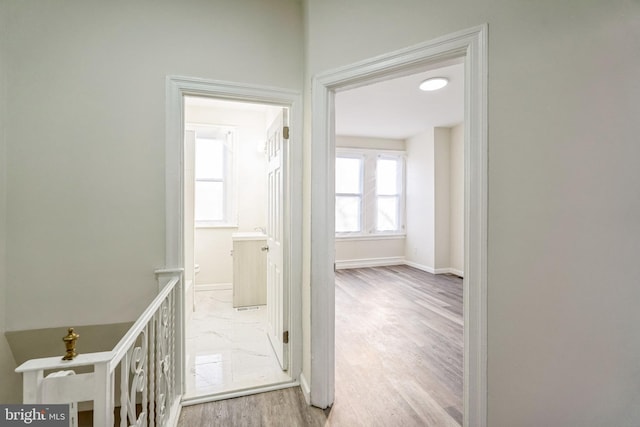 hall featuring light hardwood / wood-style floors