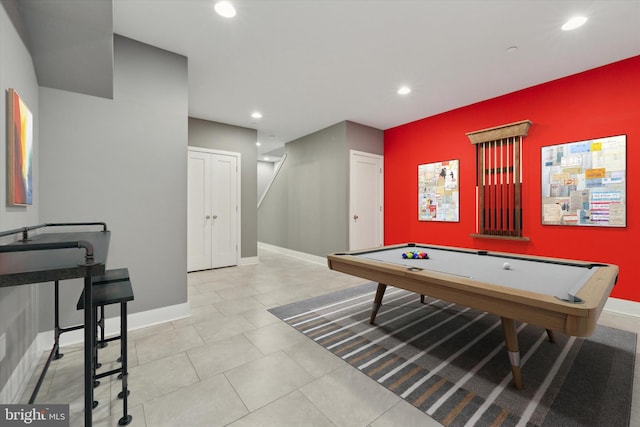 playroom with light tile patterned floors