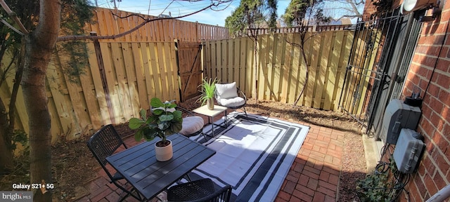 view of patio / terrace featuring a fenced backyard