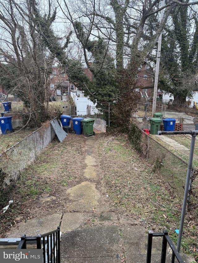 view of yard with fence