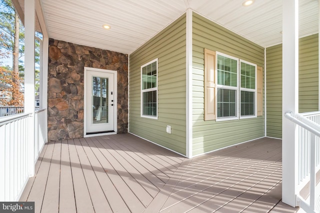 deck featuring a porch