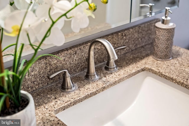 details with a sink and decorative backsplash