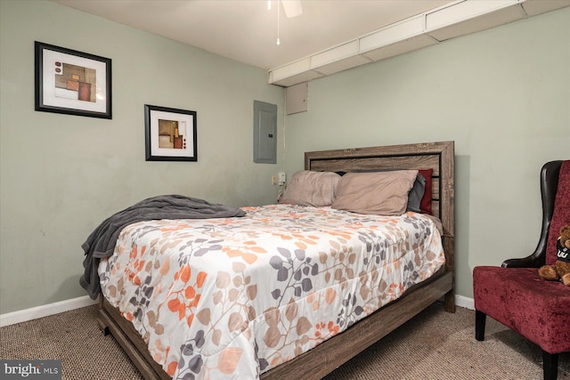 2202 228th St, Pasadena, MD 21122 - carpeted bedroom with electric panel and baseboards