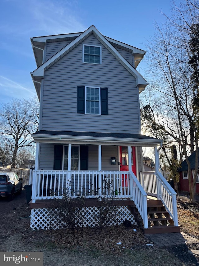 view of front of house featuring covered porch