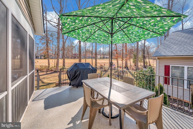 view of patio / terrace featuring outdoor dining area and area for grilling