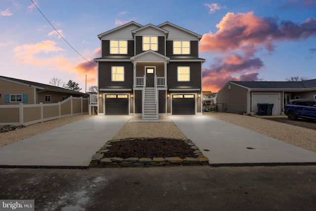 view of property with a garage