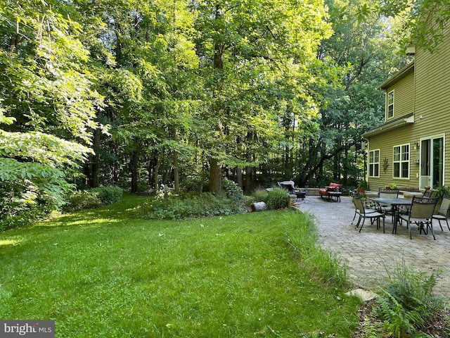 view of yard with a patio area