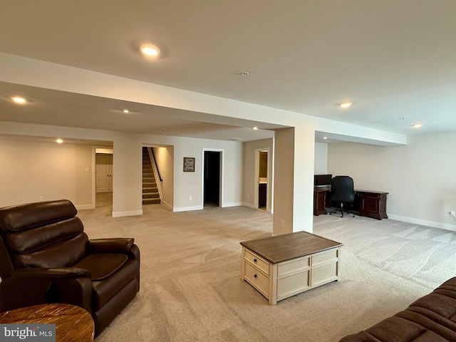 view of carpeted living room