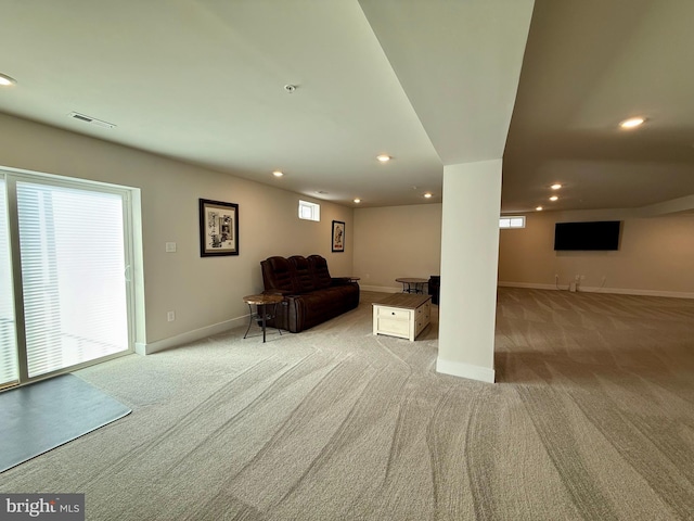 interior space with light carpet