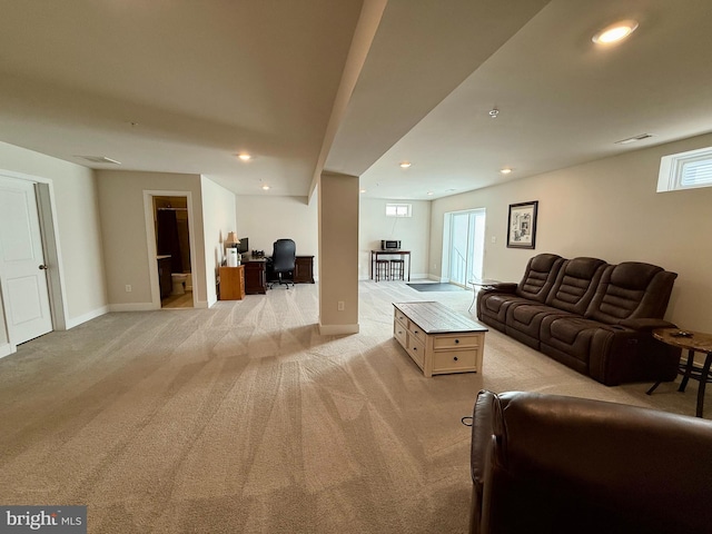 view of carpeted living room