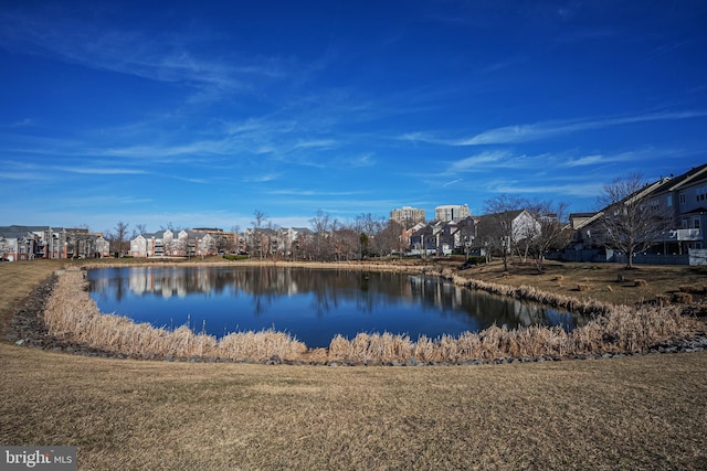 property view of water with a residential view