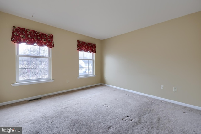 view of carpeted spare room